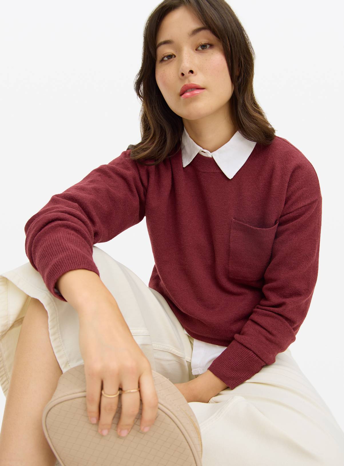 Dark Red Soft Touch Pocket Jumper  18 - Image 2